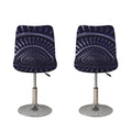 Dark Navy Metal Spiral Print Bar Stool Covers