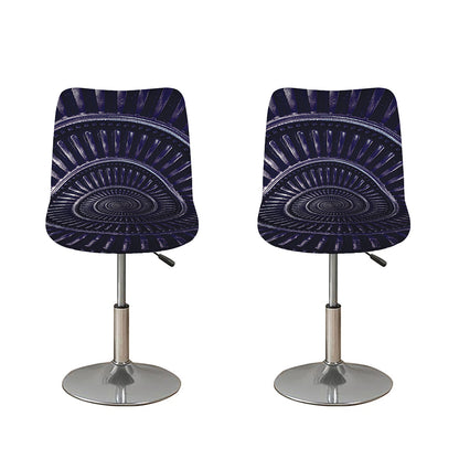Dark Navy Metal Spiral Print Bar Stool Covers