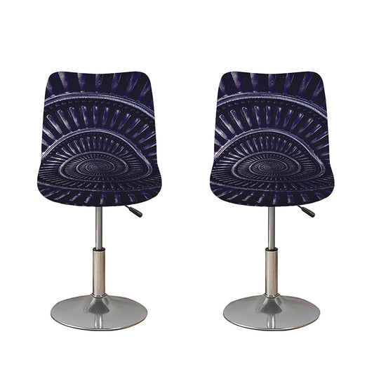 Dark Navy Metal Spiral Print Bar Stool Covers