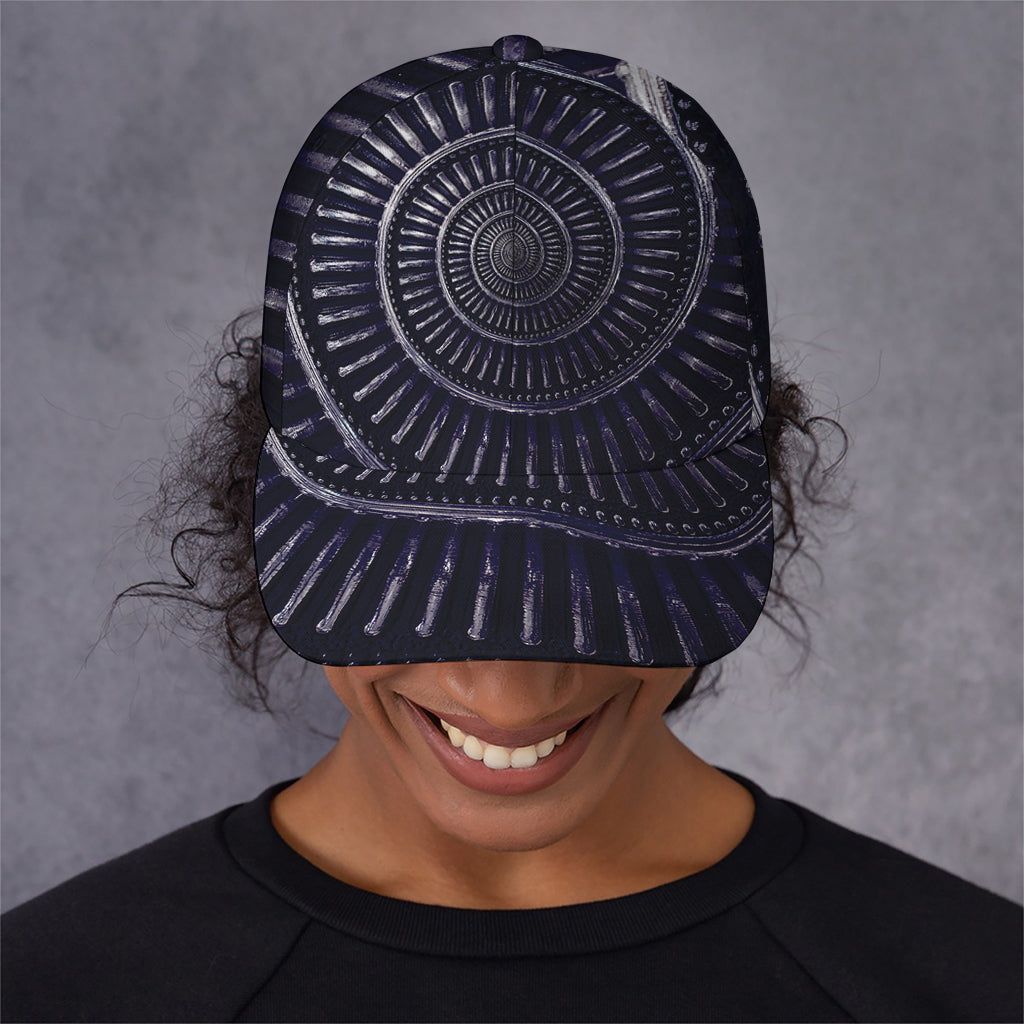 Dark Navy Metal Spiral Print Baseball Cap