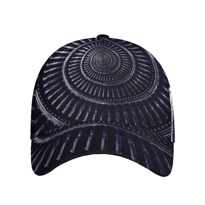 Dark Navy Metal Spiral Print Baseball Cap