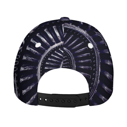 Dark Navy Metal Spiral Print Baseball Cap