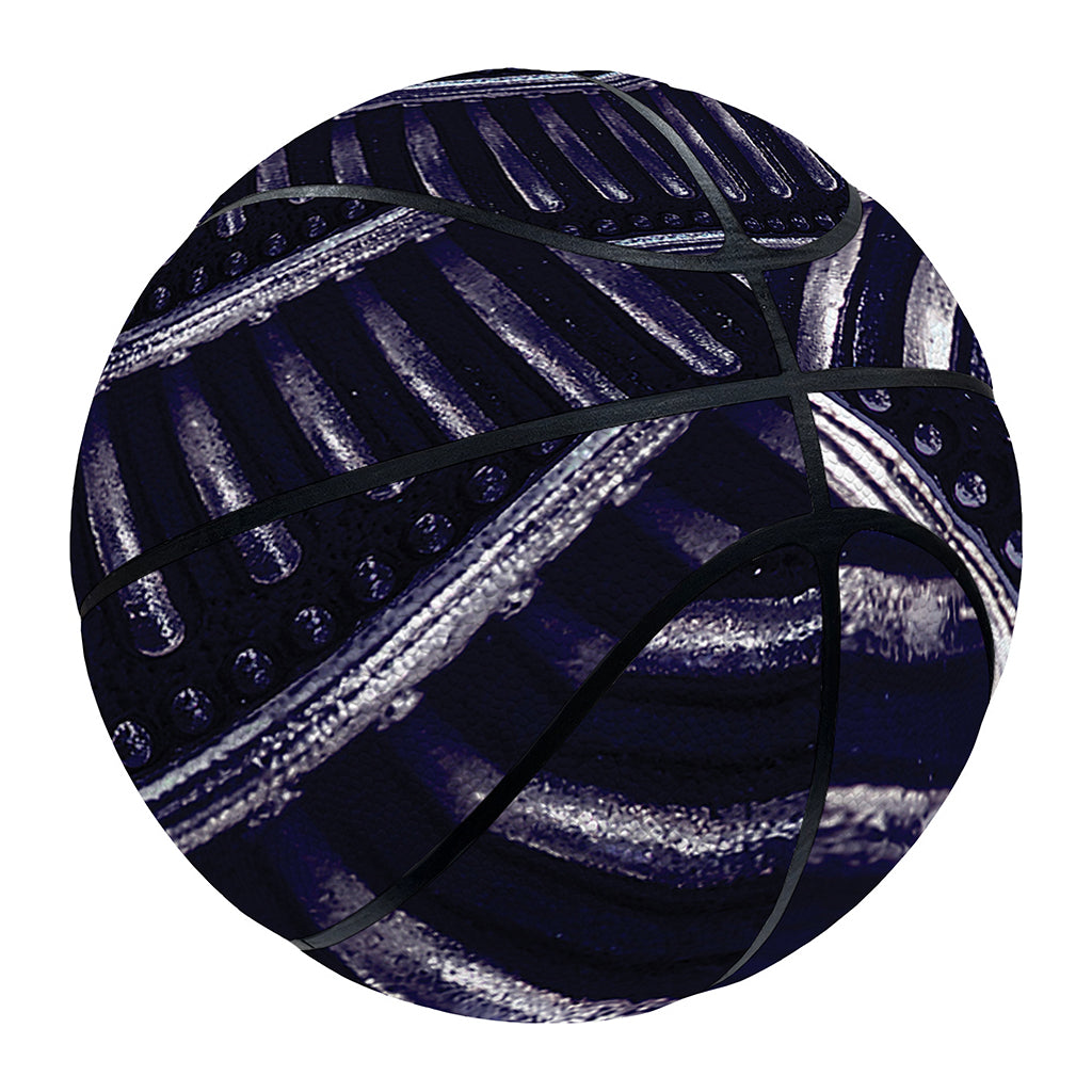 Dark Navy Metal Spiral Print Basketball