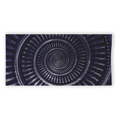 Dark Navy Metal Spiral Print Beach Towel