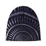 Dark Navy Metal Spiral Print Beanie