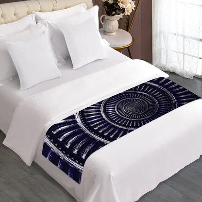 Dark Navy Metal Spiral Print Bed Runner
