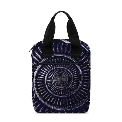 Dark Navy Metal Spiral Print Bible Tote Bag