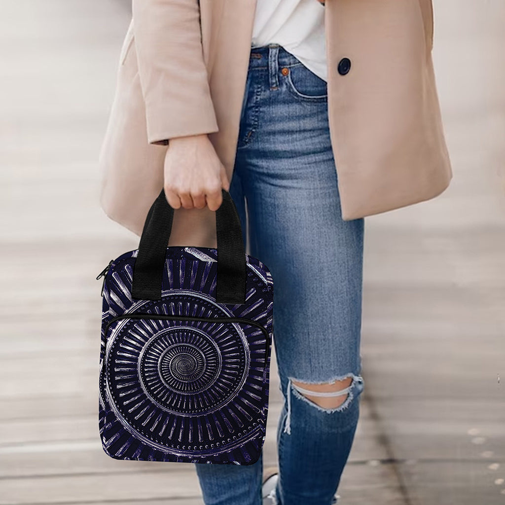 Dark Navy Metal Spiral Print Bible Tote Bag