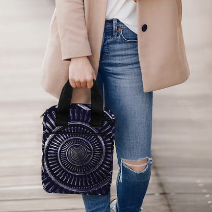 Dark Navy Metal Spiral Print Bible Tote Bag