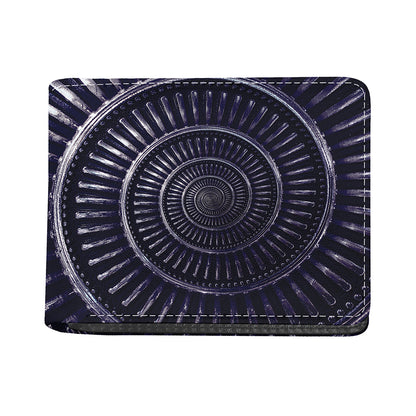 Dark Navy Metal Spiral Print Bifold Wallet