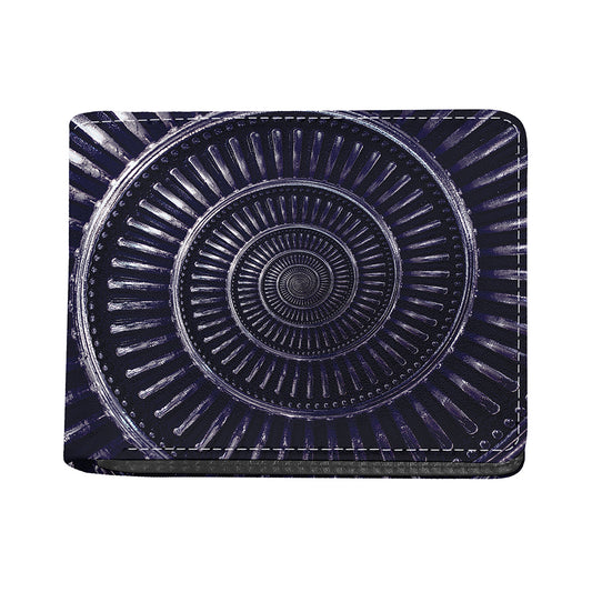 Dark Navy Metal Spiral Print Bifold Wallet
