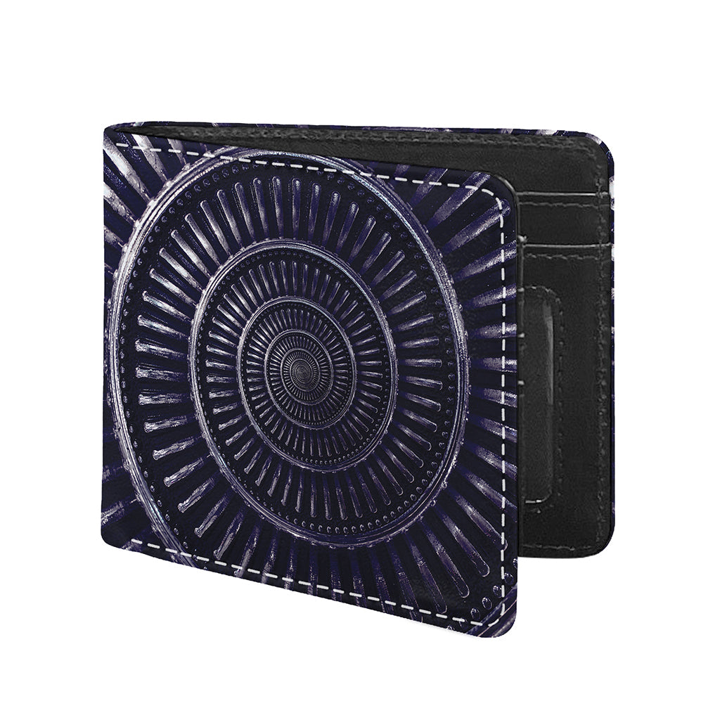 Dark Navy Metal Spiral Print Bifold Wallet