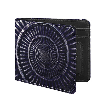 Dark Navy Metal Spiral Print Bifold Wallet