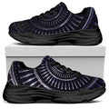 Dark Navy Metal Spiral Print Black Chunky Shoes