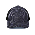 Dark Navy Metal Spiral Print Black Mesh Trucker Hat