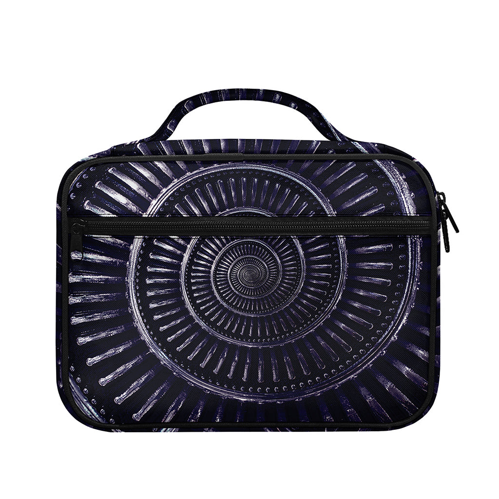 Dark Navy Metal Spiral Print Briefcase Bible Bag
