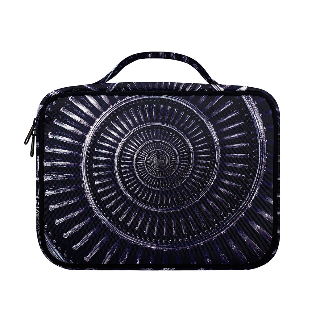 Dark Navy Metal Spiral Print Briefcase Bible Bag