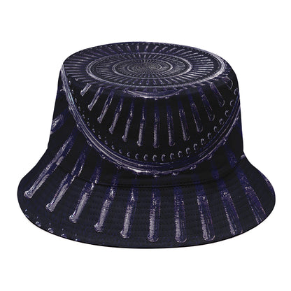 Dark Navy Metal Spiral Print Bucket Hat