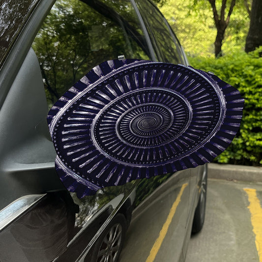 Dark Navy Metal Spiral Print Car Side Mirror Covers