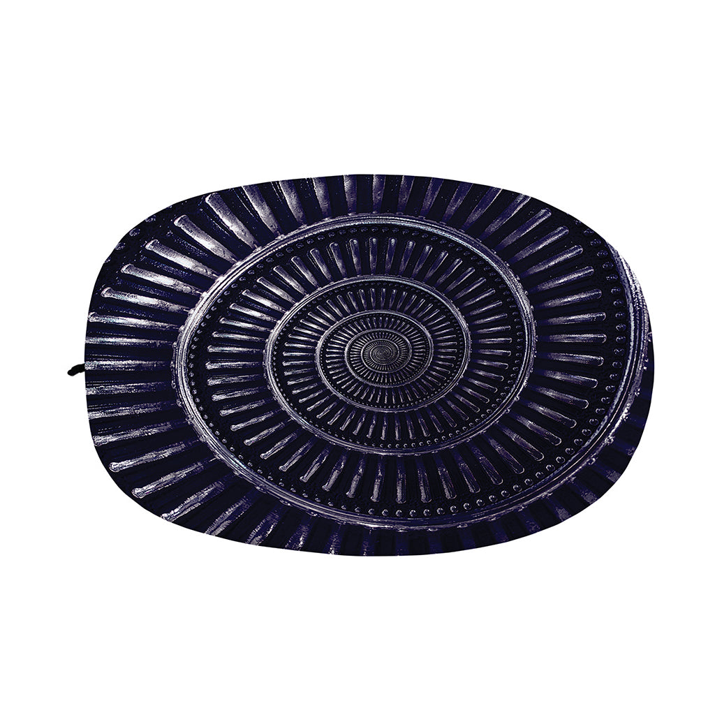 Dark Navy Metal Spiral Print Car Side Mirror Covers