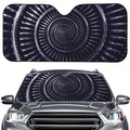 Dark Navy Metal Spiral Print Car Windshield Sun Shade