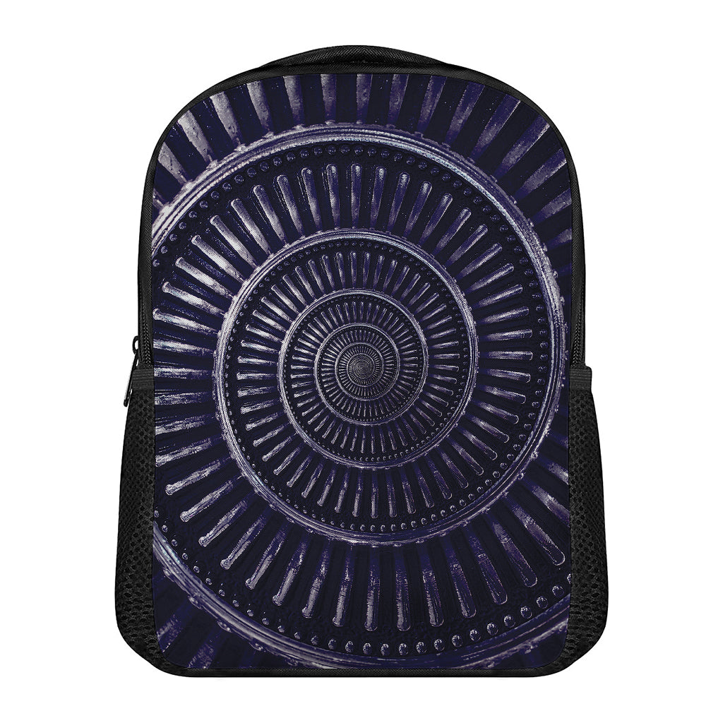 Dark Navy Metal Spiral Print Casual Backpack