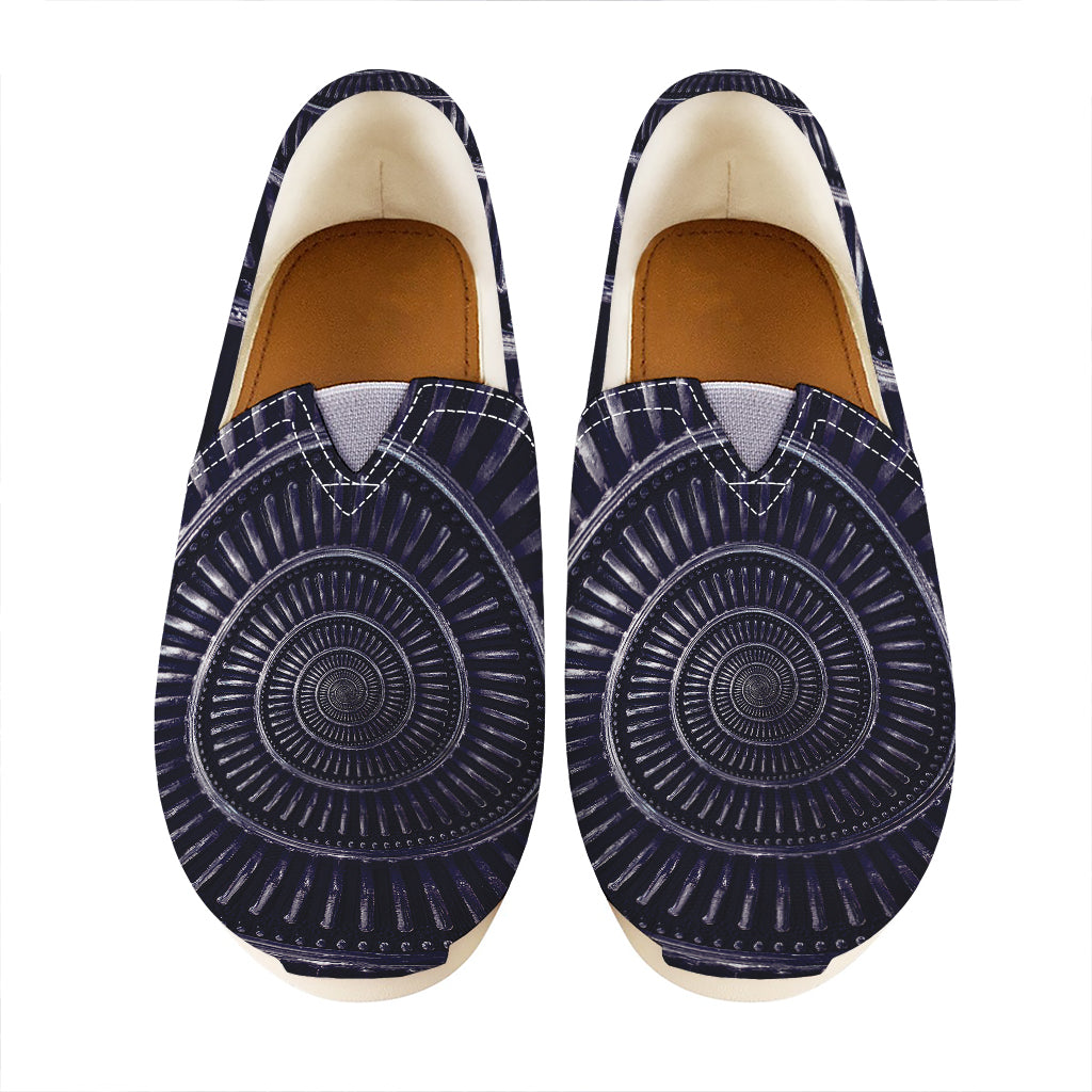 Dark Navy Metal Spiral Print Casual Shoes