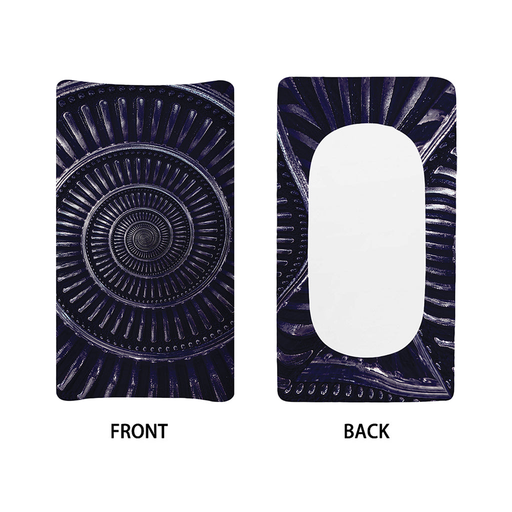 Dark Navy Metal Spiral Print Changing Pad Cover