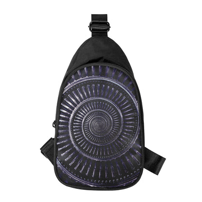 Dark Navy Metal Spiral Print Chest Bag