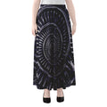 Dark Navy Metal Spiral Print Chiffon Maxi Skirt