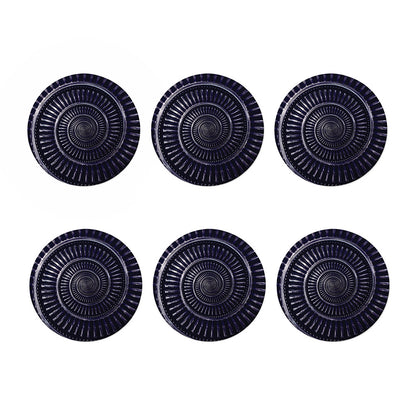 Dark Navy Metal Spiral Print Coaster Set