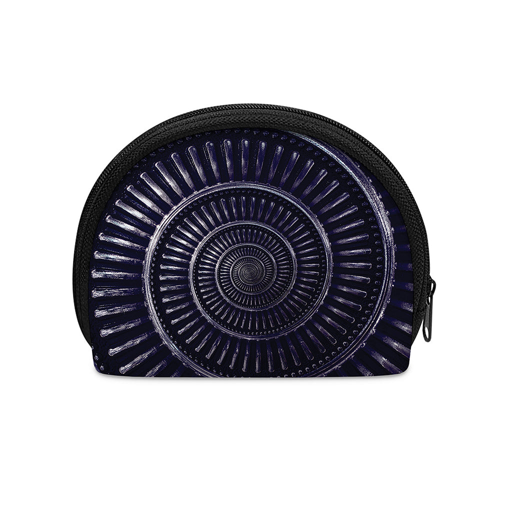 Dark Navy Metal Spiral Print Coin Purse