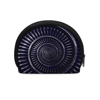 Dark Navy Metal Spiral Print Coin Purse
