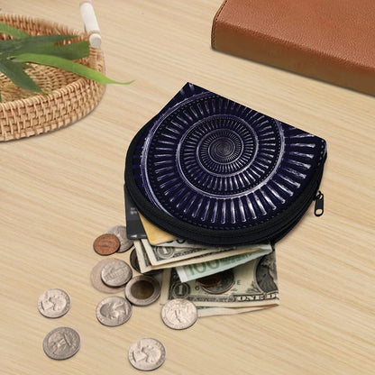 Dark Navy Metal Spiral Print Coin Purse