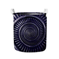 Dark Navy Metal Spiral Print Collapsible Laundry Basket