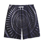 Dark Navy Metal Spiral Print Cotton Shorts