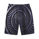 Dark Navy Metal Spiral Print Cotton Shorts