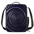 Dark Navy Metal Spiral Print Crossbody Lunch Bag