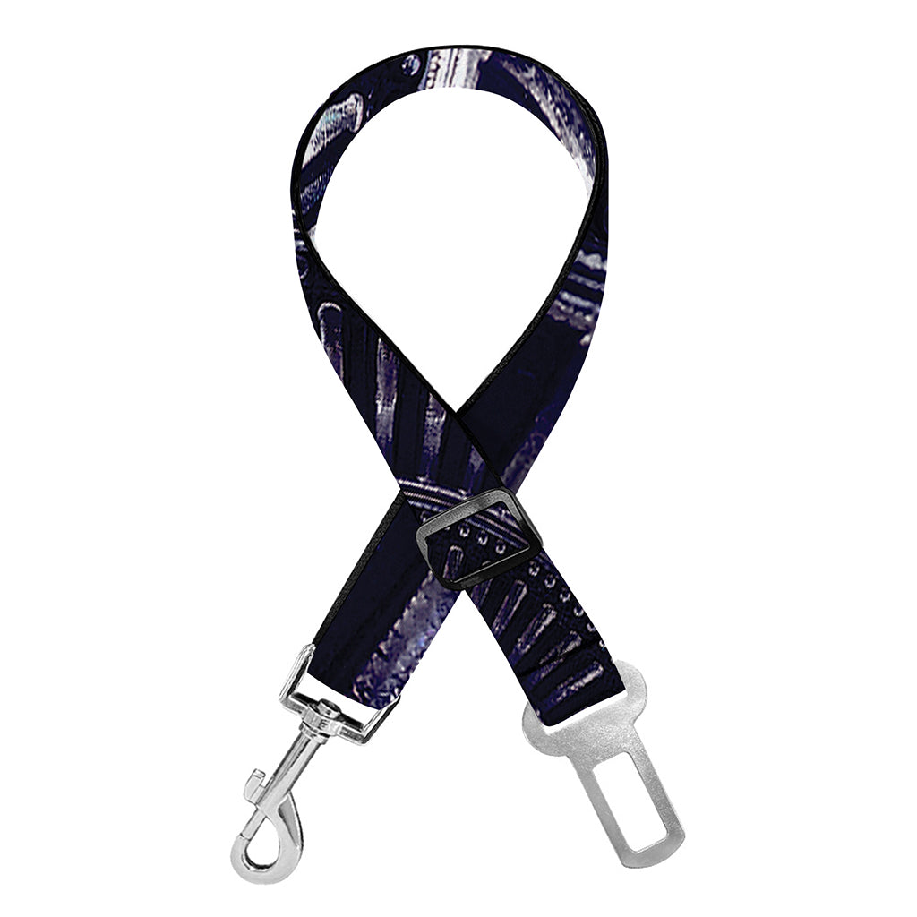 Dark Navy Metal Spiral Print Dog Seat Belt