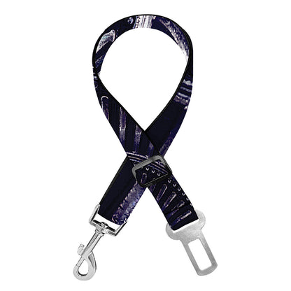 Dark Navy Metal Spiral Print Dog Seat Belt