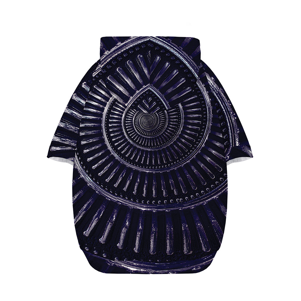Dark Navy Metal Spiral Print Dog Zip Up Hoodie