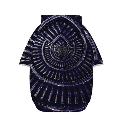 Dark Navy Metal Spiral Print Dog Zip Up Hoodie