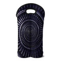 Dark Navy Metal Spiral Print Double Neoprene Wine Tote