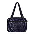 Dark Navy Metal Spiral Print Double Strap Bible Bag