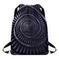 Dark Navy Metal Spiral Print Drawstring Backpack