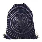 Dark Navy Metal Spiral Print Drawstring Bag
