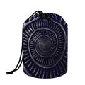Dark Navy Metal Spiral Print Drawstring Makeup Bag