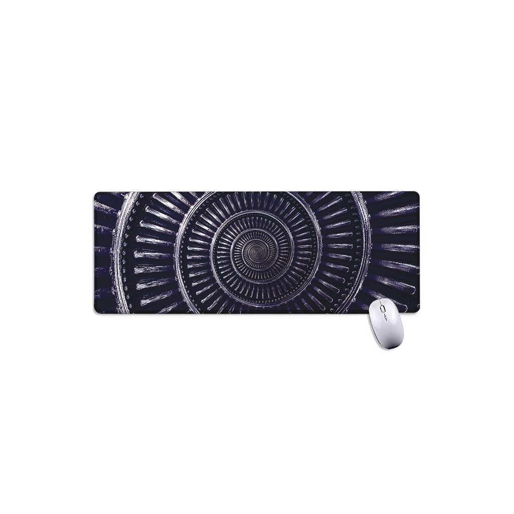 Dark Navy Metal Spiral Print Extended Mouse Pad