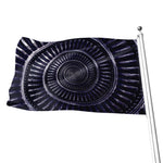 Dark Navy Metal Spiral Print Flag