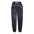 Dark Navy Metal Spiral Print Fleece Lined Knit Pants
